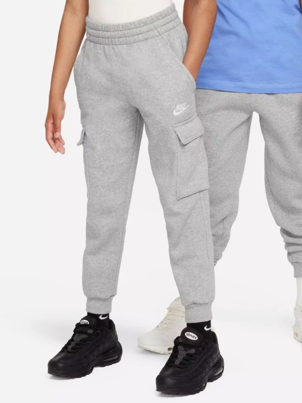 Nike Youth Grey Cargo Fleece Joggers
